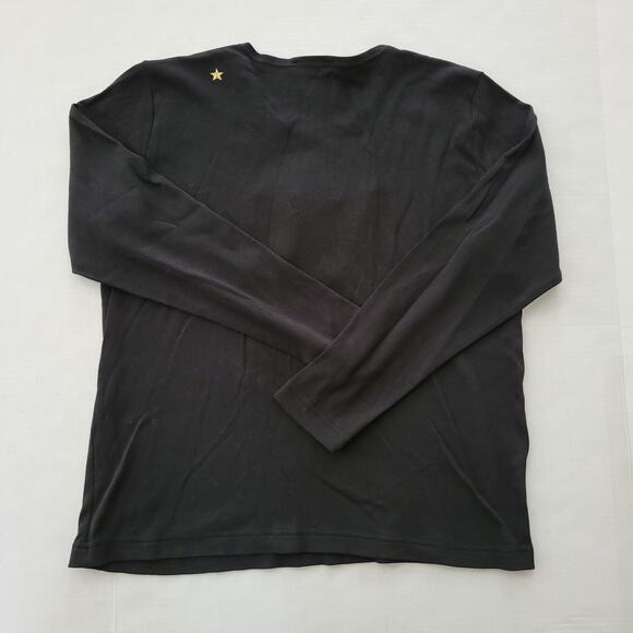 Quaker Factory Medium Black “Some Of My Best Friends Are Flakes” Snowmen Top - Picture 4 of 5